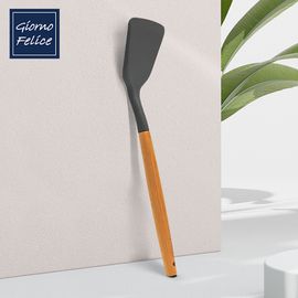 GIORNO FELICE Wood Handle Silicone Kitchen Utensils Heat-Resistant Beechwood Spatula GF-SST Non-Stick Scratch-Free